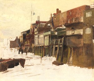 「ロンドン川」のスケッチ、1875年頃 作： Charles Napier Hemy