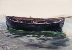 船の研究（紙に油彩（カードに貼り付け）） 作： Charles Napier Hemy
