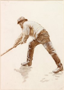 仕事での漁師の研究（ボディカラー） 作： Charles Napier Hemy