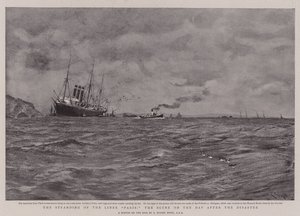 ライナー・パリの座礁、震災翌日の様子 作： Charles Napier Hemy