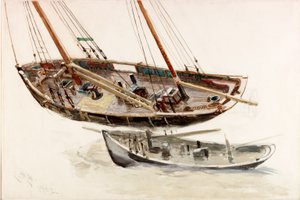 トロール船の2つの研究（紀元前、紙に鉛筆とトイレ）