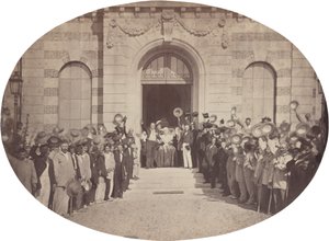 ヴァンセンヌの帝国亡命: 1859 年 8 月 15 日、皇帝に敬礼。 作： Charles Nègre