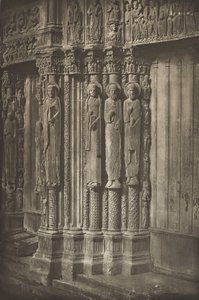 シャルトル大聖堂。王家の門の右扉、西側、12世紀、1857年7月以前（写真） 作： チャールズ・ネグレ