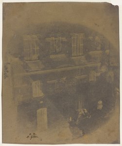 サンジルデュガールのローマ風の家のファサードの下部、1852年（カロタイプ（ワックスペーパーネガ））