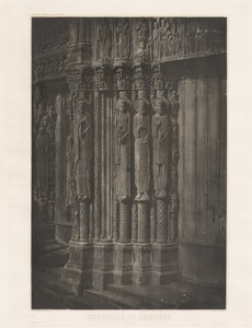 Planche XIII - Cathédrale de Chartres, Statues Colonnes de la Porte Centrale du Portail Royal (Plate XIII - Chartres Cathedral, Statue Colonnes in the Central Door of the Royal Entrance),1855, printed 1982 (写真) 作： チャールズ・ネグレ