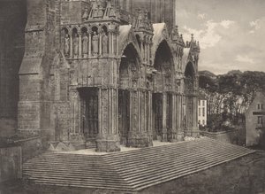 プレート XII シャルトル大聖堂、Portico du Midi プレート XII シャルトル大聖堂...、1855 年。 作： Charles Nègre