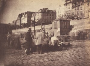 1852 年 2 月以前の ... の港でのパリのマーケット シーン。