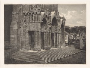 プレート XII – シャルトル大聖堂、Portico du Midi (プレート XII – シャルトル大聖堂、南入口) 作： Charles Nègre, André Jammes