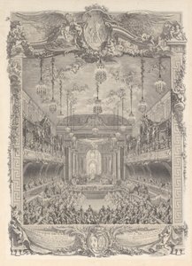 ～の公演のためにベルサイユに建設された講堂の装飾。 1745年。