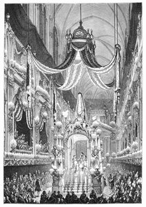 ノートルダムの葬儀、パリ、1746年、1885年。 作： Charles Nicolas Cochin