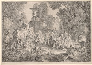 ブラインドマンブラフのゲーム、1739年。 作： Charles Nicolas Cochin