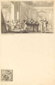 Putti 邸宅の内装を準備中 作： Charles Nicolas Cochin II