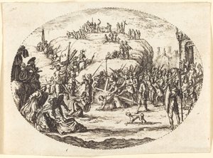 小さな十字架の担ぎ 作： Charles Nicolas Cochin I after Jacques Callot
