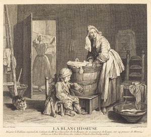 ランドリー 作： Charles Nicolas Cochin I after Jean Siméon Chardin