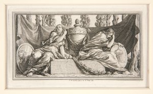 フランス夫人、パルマ公爵夫人の葬儀のビネット 作： Charles Nicolas Cochin the younger