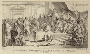 フランスのロンベルス公会議でカタル派を異端者として糾弾 作： Charles Nicolas II Cochin