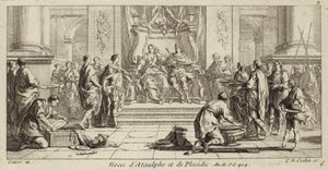 ガラ・プラシディアと西ゴート族の王アタウルフの結婚式、ナルボンヌ、414年（彫刻 作： Charles Nicolas II Cochin