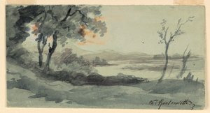 セーヌ川のほとり 作： Charles Nicolas Ransonnette