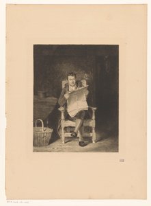 男は新聞を読む 作： Charles Oliver Murray