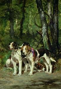 猟犬のパック（パネル） 作： Charles Oliver de Penne