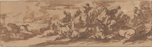 川の近くの騎兵戦 作： Charles Parrocel