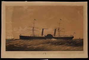 Atlantic Royal Mail Steam Navgn.Co.アドリア海の蒸気船...（リトグラフ、リネンバック） 作： Charles Parsons