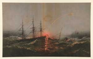 運輸総督から米海兵隊大隊を救出する米フリゲート艦サビーン 作： Charles Parsons