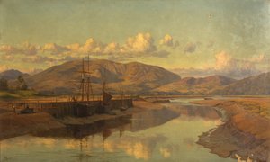 Old Wigtown Quay and Cairnsmuir, c.1890 （油彩・キャンバス