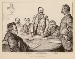 モナコ国家評議会（エングレーヴィング） 作： Charles Paul (after) Renouard