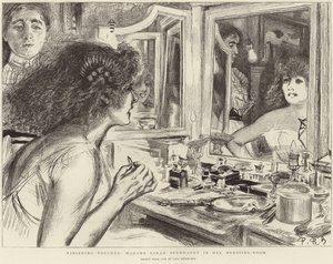 楽屋でのマダム・サラ・ベルナール（リトグラフ 作： Charles Paul (after) Renouard