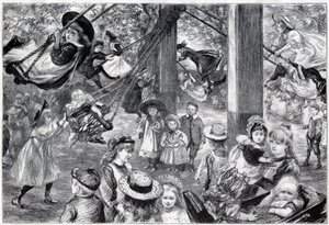 1898年、ロンドンのバタシーパークにある屋外の子供用体育館。