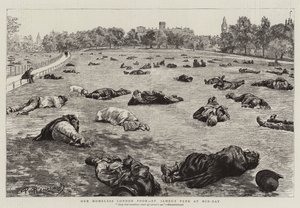 私たちのホームレスロンドン貧乏人、正午のセントジェームズパーク 作： Charles Paul Renouard