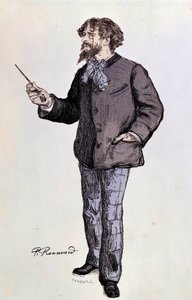 作家アルフォンス・ドーデ（1840-1897）の肖像 ポール・ルヌアールの挿絵 19世紀 個人蔵 作： Charles Paul Renouard