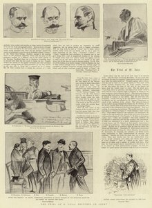 Mゾラの裁判、法廷でのスケッチ 作： Charles Paul Renouard