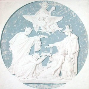 ナポレオン（1769-1821）の栄光を描いたメダリオンのデザイン（紙に鉛筆とトイレ）