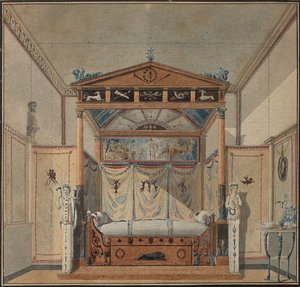 ベッドのデザイン、c.1800
