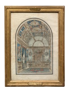 アランフェス王宮のカサデルラブラドールの部屋（紙、ペン、インク、トイレ） 作： Charles Percier