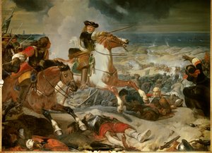 三十年戦争：「1658年6月、テュレンヌ子爵アンリ・ドゥ・ラ・トゥール・ドーヴェルニュ（1611-1675）がスペイン軍に勝利したダンケルク座での砂丘の戦い」 絵画：シャルル・フィリップ・ラリヴィエール（1798-1876） 1837 Sun.4,6x5,4 m - ティ 作： Charles Philippe Lariviere