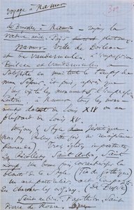 1864年のナミュールへの旅を記したボードレールのパンフレット「Pauvre Belgique」の302ページ