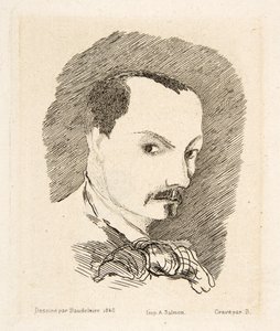 シャルル・ボードレールの自画像、パブ。1869年（銅版画