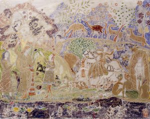 人物と鹿 作： Charles Prendergast
