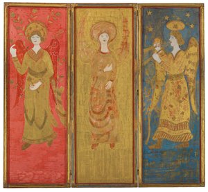 3パネルスクリーン（裏）、1916〜17年頃（ジェッソの木に油と金箔）