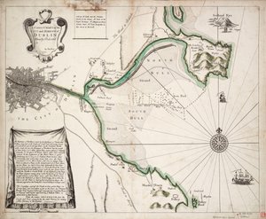 アイルランド、ダブリンの都市と港の正しい海図 作： Charles Price