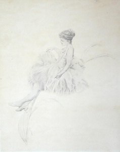 百合の花の上の妖精（シルバーポイント） 作： Charles Prosper Sainton