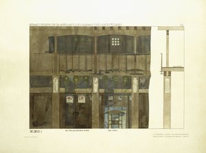 エントランスホール、1901年頃（カラーリトグラフ） 作： Charles Rennie (after) Mackintosh