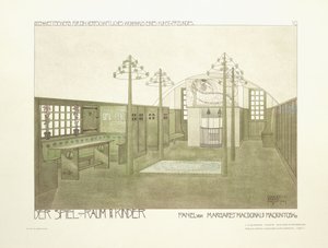 保育園、1901年頃（カラーリトグラフ） 作： Charles Rennie (after) Mackintosh