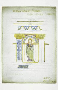 デラ・ロビアン[原文]フリーズ、国立美術館、フィレンツェ、1891年（紙に鉛筆と水彩） 作： Charles Rennie Mackintosh