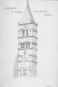 鐘楼、S。マリアマッジョーレ、ローマ、1891年 作： Charles Rennie Mackintosh