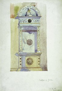 チェルトーザディパヴィーア、メモリアル、1891年（紙に水彩）