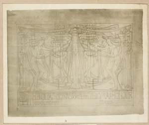 グラスゴー芸術大学クラブのために設計された「名誉の卒業証書」、1894-95 作： Charles Rennie Mackintosh
